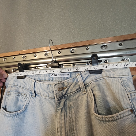 Zara Blue Flare Wide Leg Jeans-Never Wore. No Longer Fit, Wide Leg And Wide Cuff - Picture 5 of 5